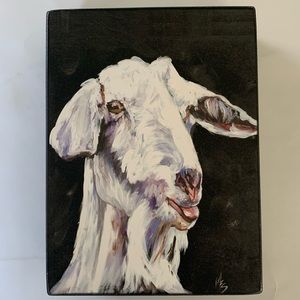 Sweet little goat painting printed on canvas
